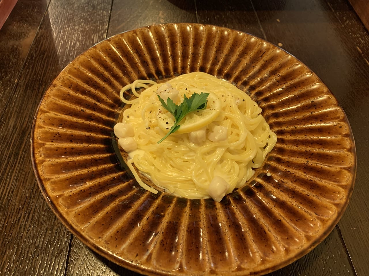 レモンクリームパスタ